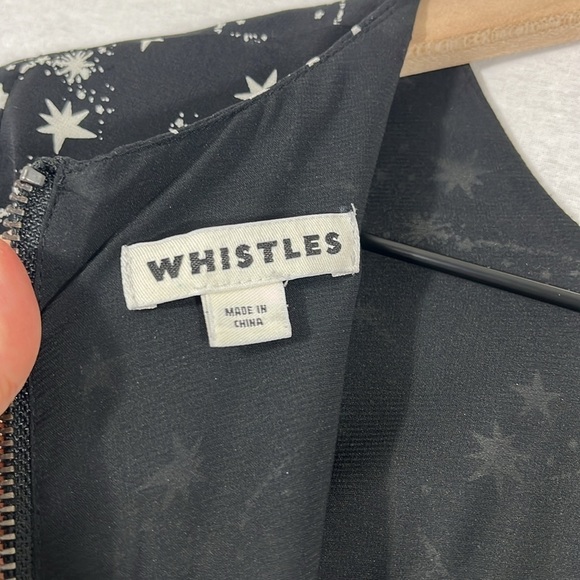 Whistles Phoebe Constellation Star Silk Blend Bodycon Black Dress Womens Size 2 - Picture 8 of 11